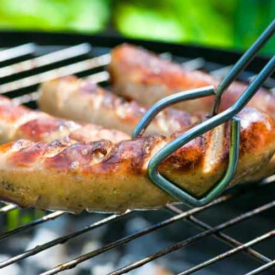 FREE RANGE PORK SAUSAGES FROM PARTRIDGES BUTCHERS.
