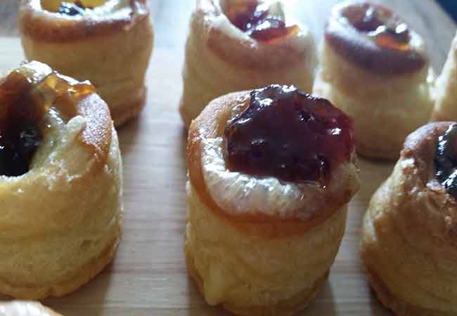 Freshly Baked Brie & Red Onion Puffs  